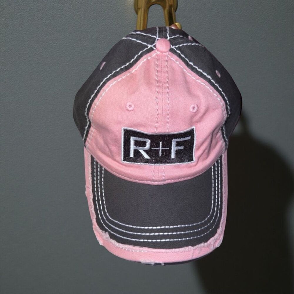NWOT Rodan and Fields R+F Adjustable Cap Pink/Black Distressed